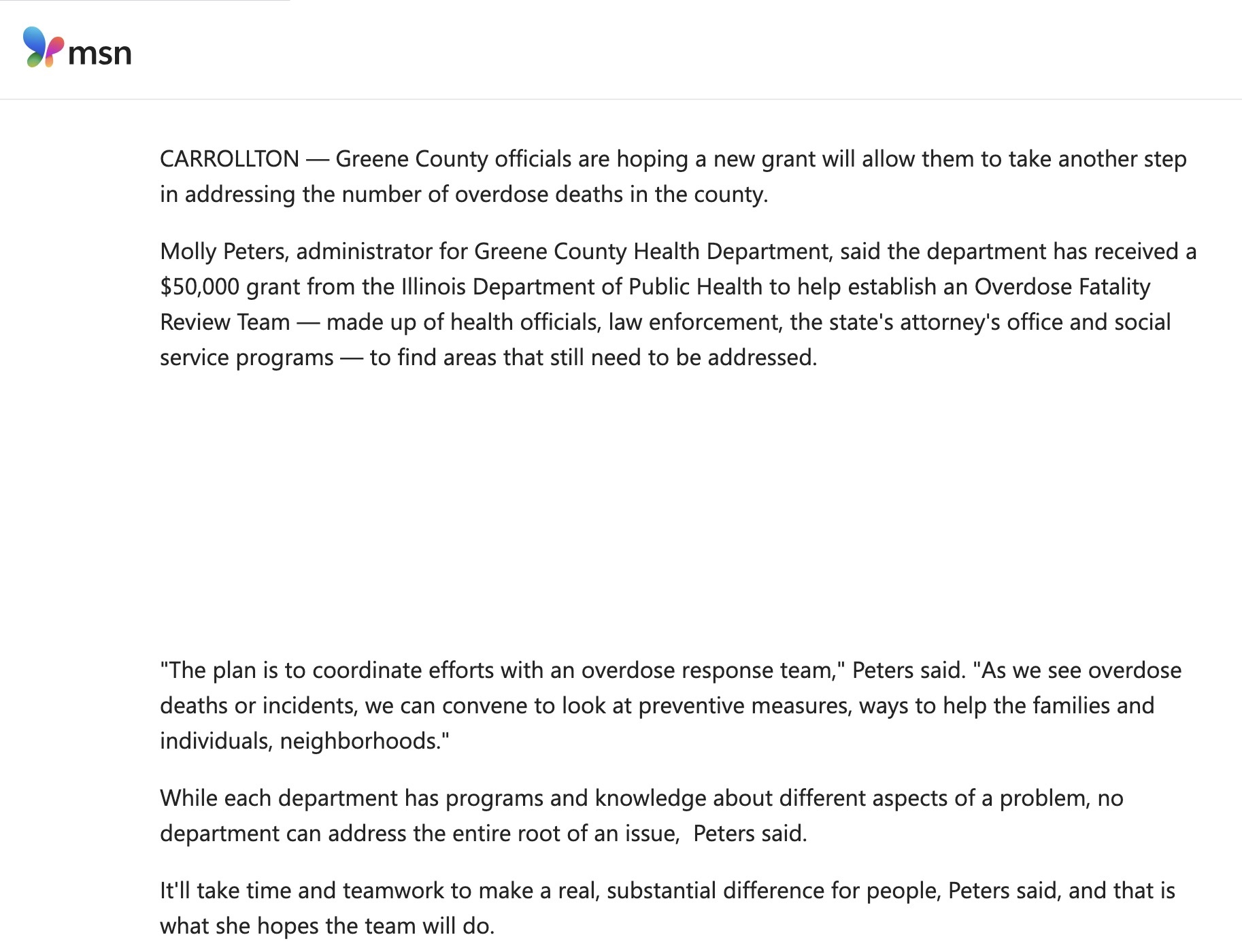 Greene County establishing overdose review team