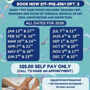 Foot Care Clinic Dates 2026