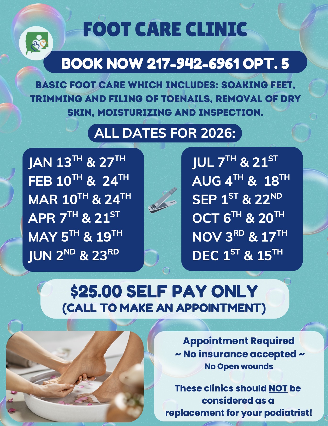 Foot Care Clinic Dates 2026