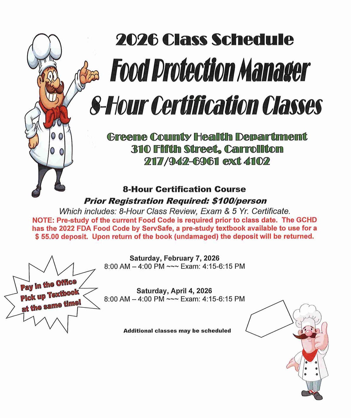 2026-Food Protection Manager Class