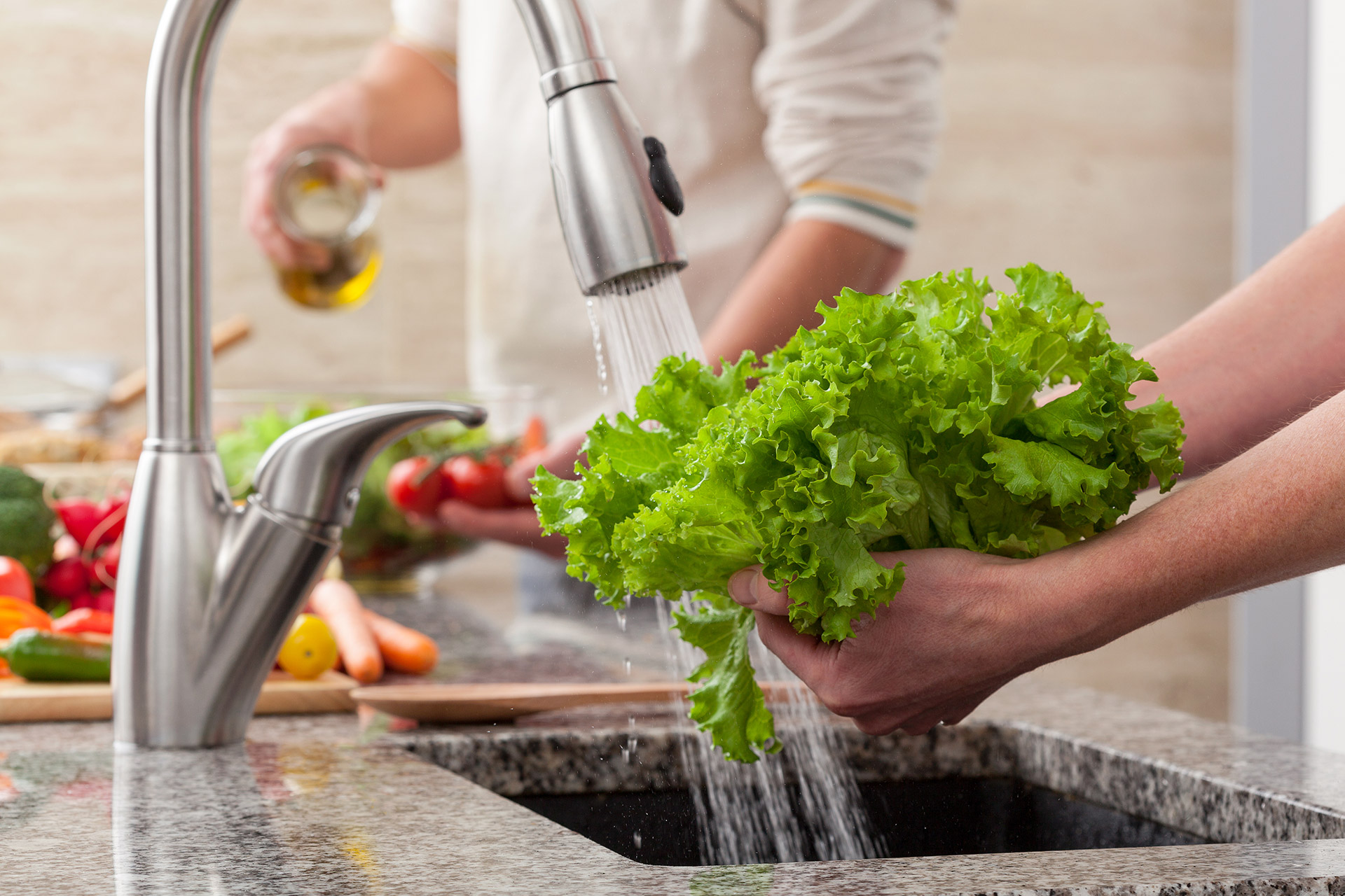 Washing veggies