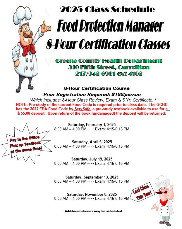 Greene County Food Sanitation Classes
